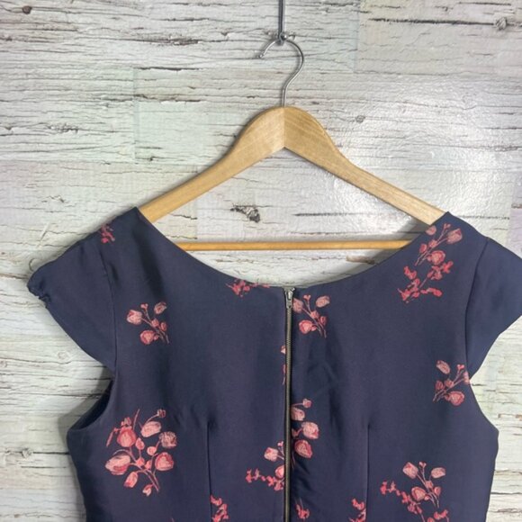 eShakti Size 1x Blue pink Floral Midi Dress 18 - Picture 6 of 7